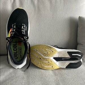 New Balance Black and Yellow Athletic Shoes with Breathable Mesh